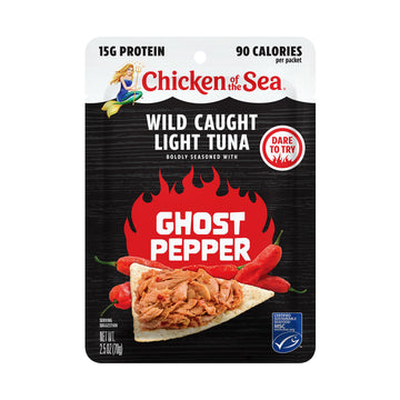 Chicken Of The Sea Wild Caught Light Tuna, 2.5 Oz. Packets (Box Of 4), Ghost Pepper Seasoning