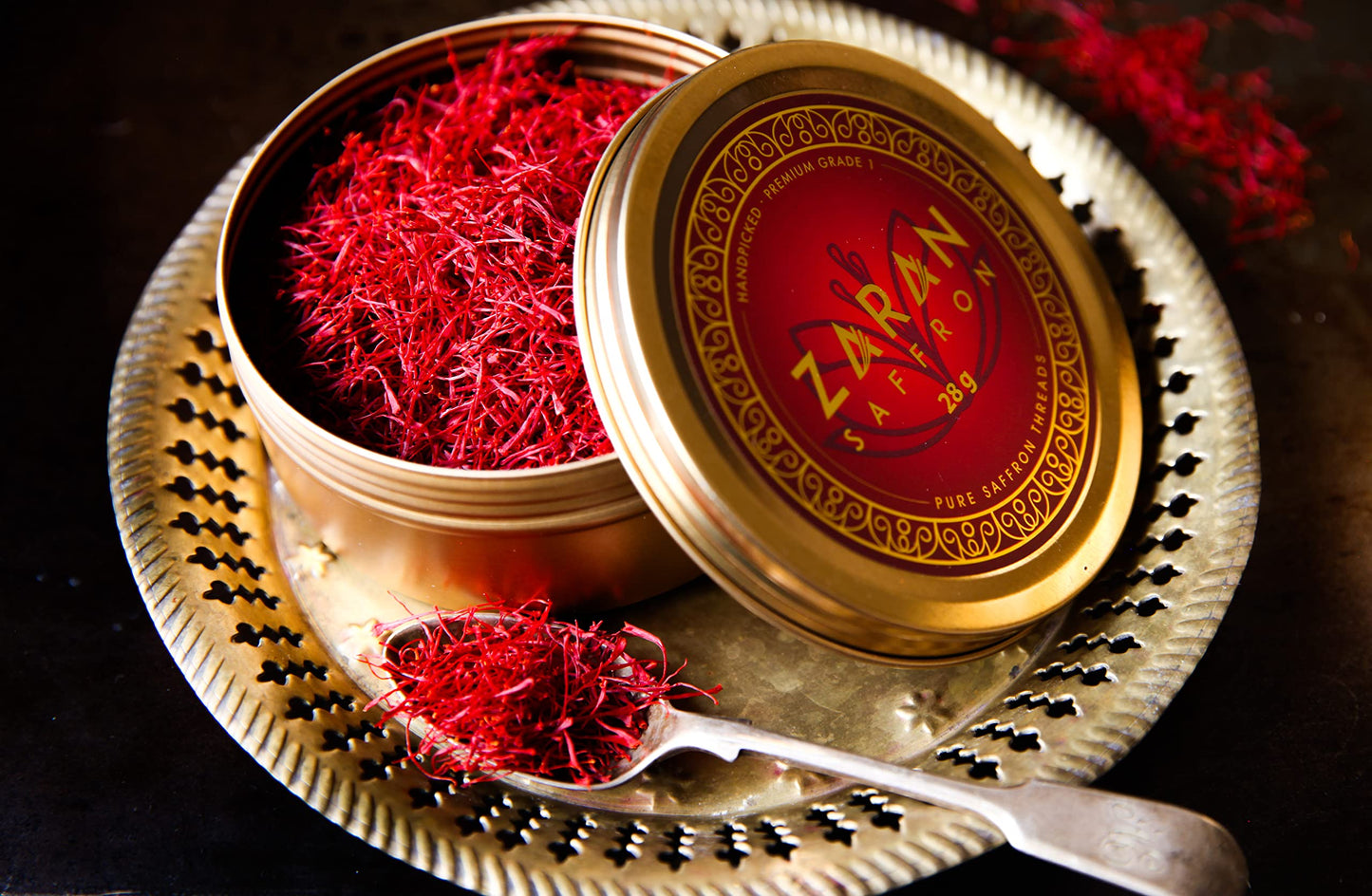 Zaran Saffron, Superior Saffron Threads (Super Negin) Enhanced Grade Saffron Spice For Paella, Risotto, Teas, And All Culinary Uses (28 Grams)