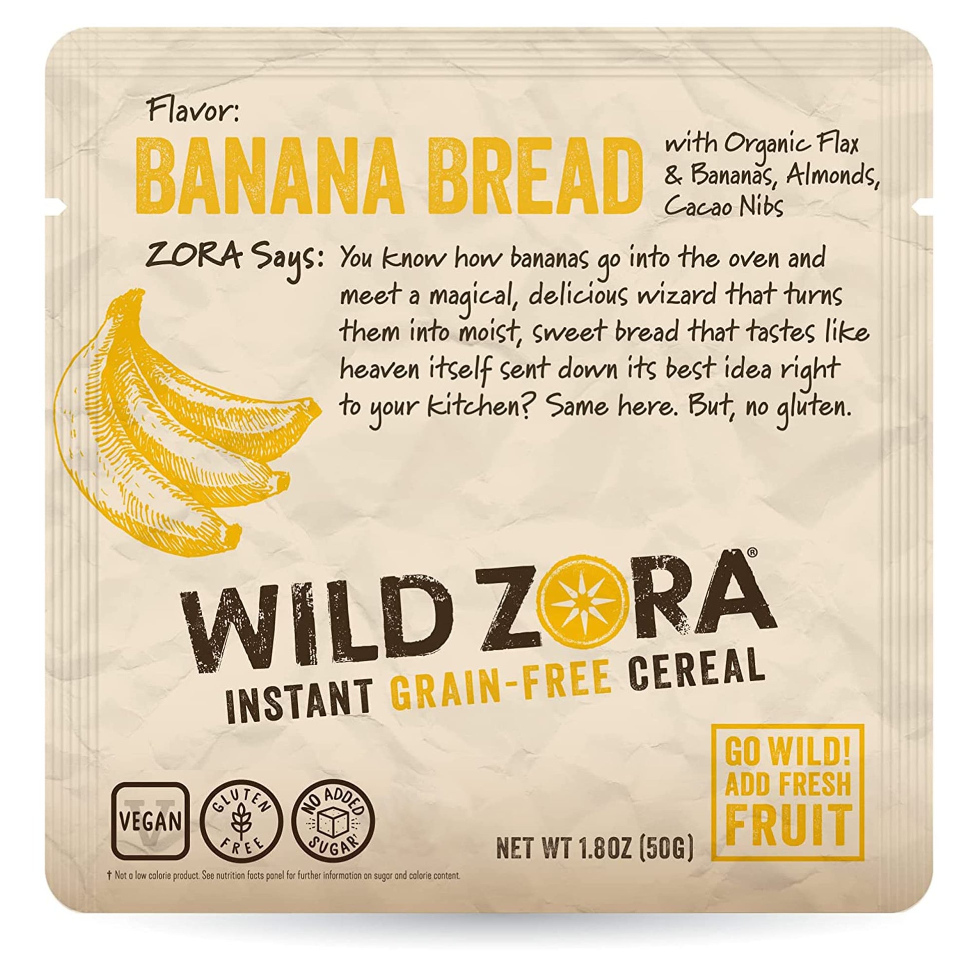Wild Zora Instant Grain-Free Hot Cereal - Breakfast Cereals, Instant Hot Packets, Sugar, Grain, Dairy, Soy & Gluten Free, Mornin