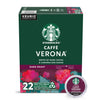 Starbucks K-Cup Coffee Pods, Dark Roast Coffee, Caff Verona For Keurig Coffee Makers, 100% Arabica, 1 Box (22 Pods)