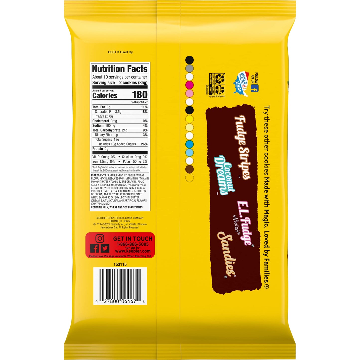 Keebler E.L. Fudge Elfwich Double Stuffed Cookies, 12 Oz. (Pack of 1)