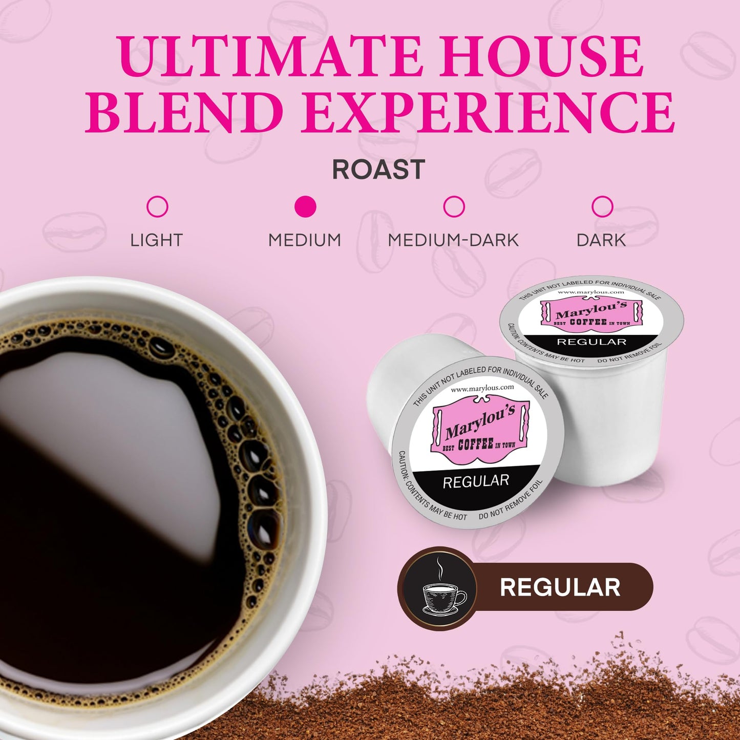 Marylous Coffee Regular Blend Gourmet, Medium Roast, Compatible with Keurig, 12 Single Serve Cups