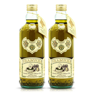 Frantoia Extra Virgin Olive Oil From Italy - Fruity, Unfiltered, Cold Extracted Authentic Sicilian Olive Oil - Fresh Harvest Imported Olive Oil From Italy (33.8 Fl Oz) - Pack Of 2