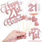 21St Birthday Cake Decorations Set Include 21St Birthday Candles Numeral 21 Cake Candles And Happy 21St Birthday Cake Toppers Wi