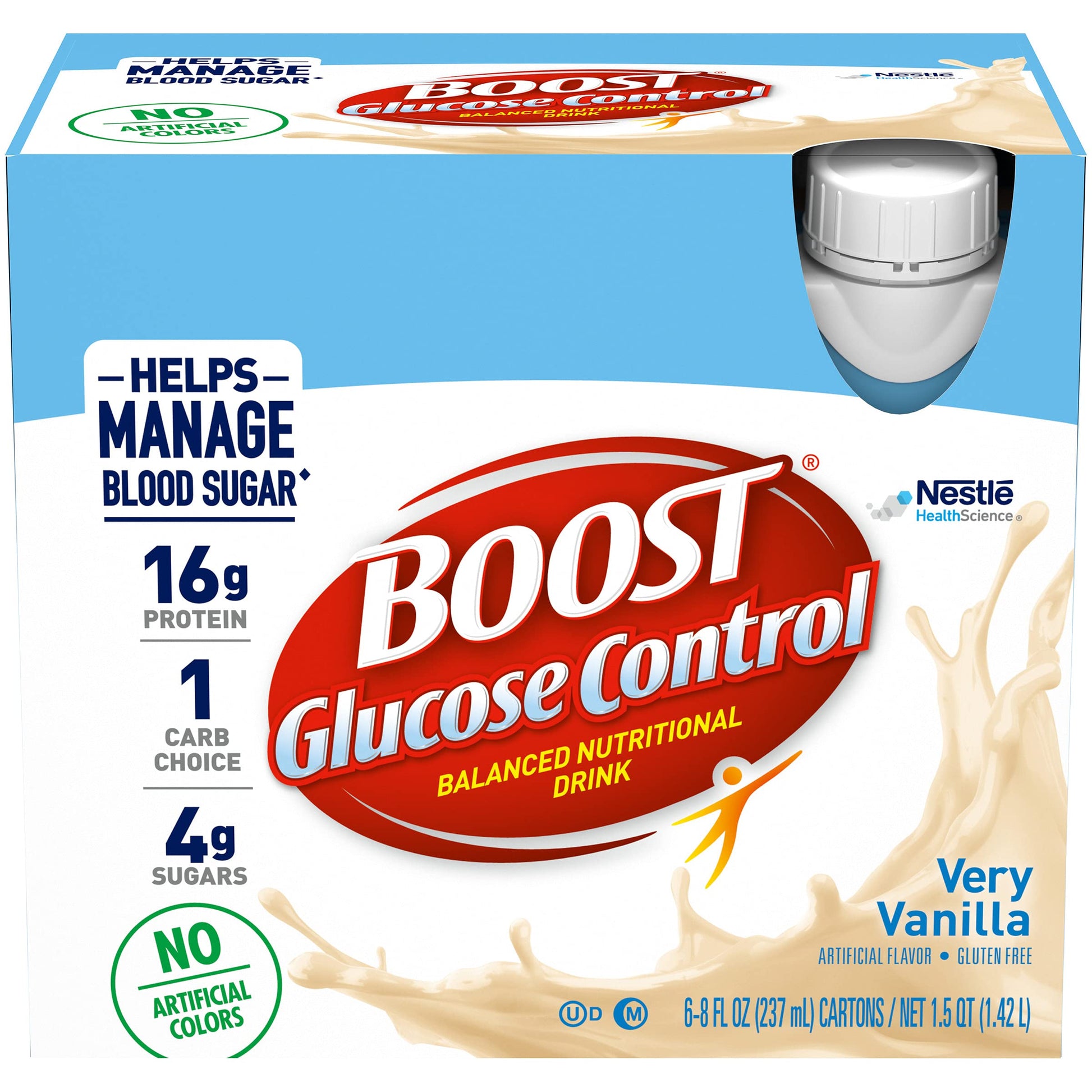 BOOST Glucose Control Nutritional Drink, Vanilla Flavor, 8 Fl Oz (Pack of 1)