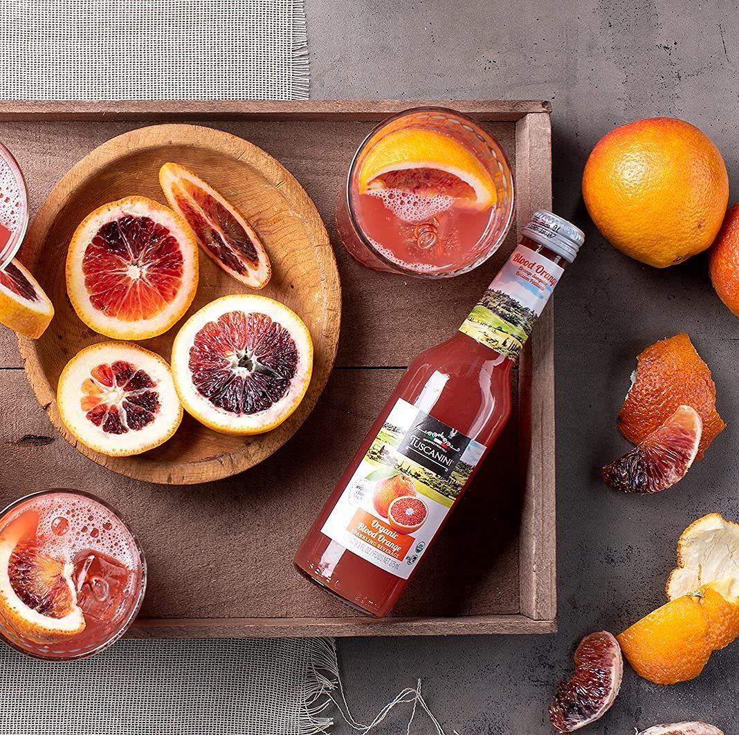 Tuscanini Organic Blood Orange Soda, 6 Pack, 16% Real Juice, No Artificial Flavors, 9.3 Fl Oz Each