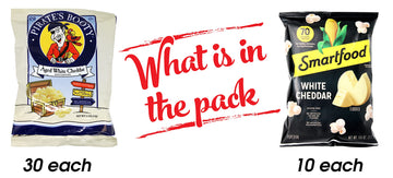 Niro Assortment | Popcorn Snack Pack | Individual Popcorn Snack Bags | Pirates Booty Aged White Cheddar And Smart Food White Che