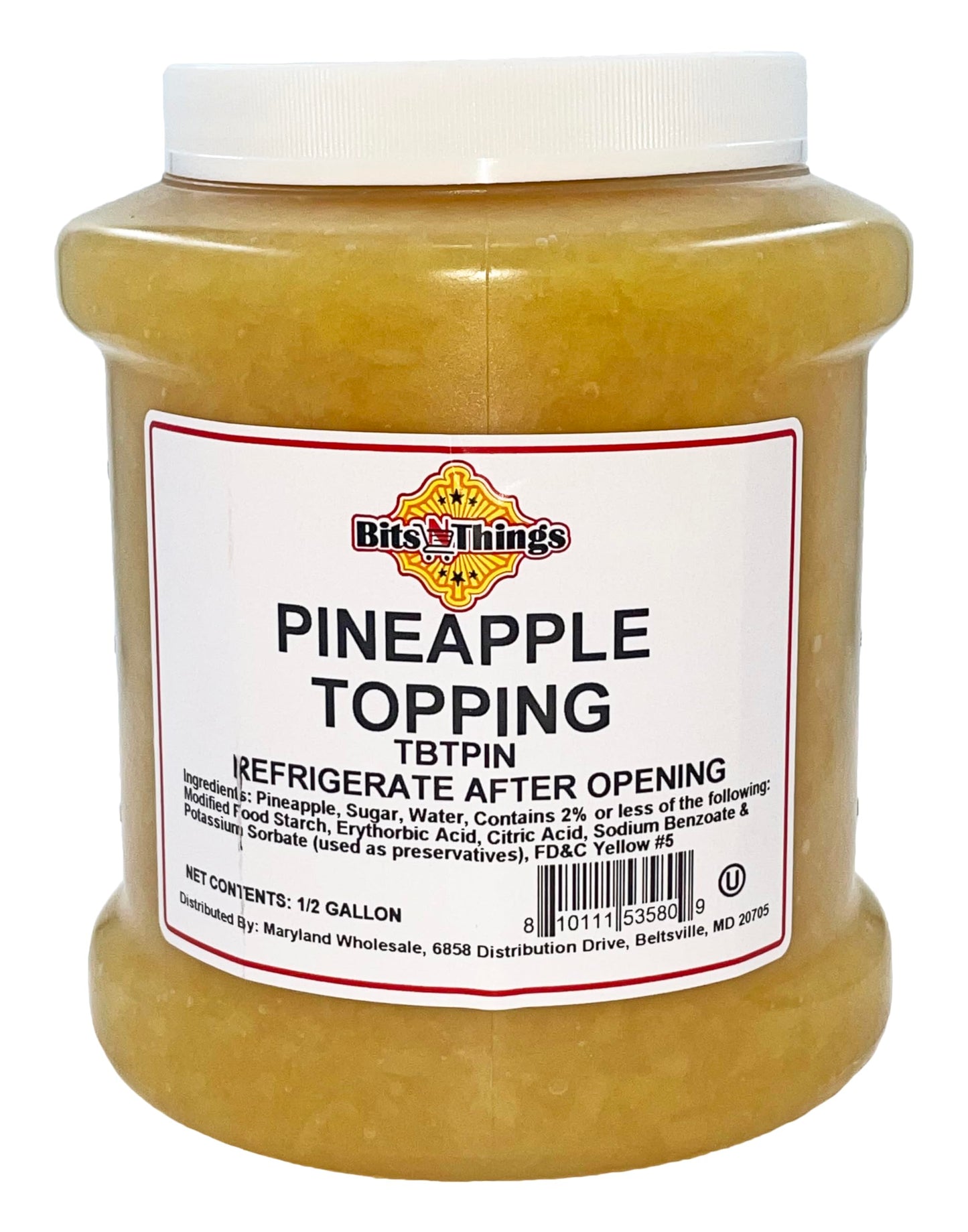 Bits N Things Pineapple Dessert Topping | 64 oz. | Kosher | Made in America