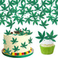 ZHUOWEISM 60 PCS Edible Cupcake Toppers Green Pot Leaf Design 6 for Birthday Party Supplies
