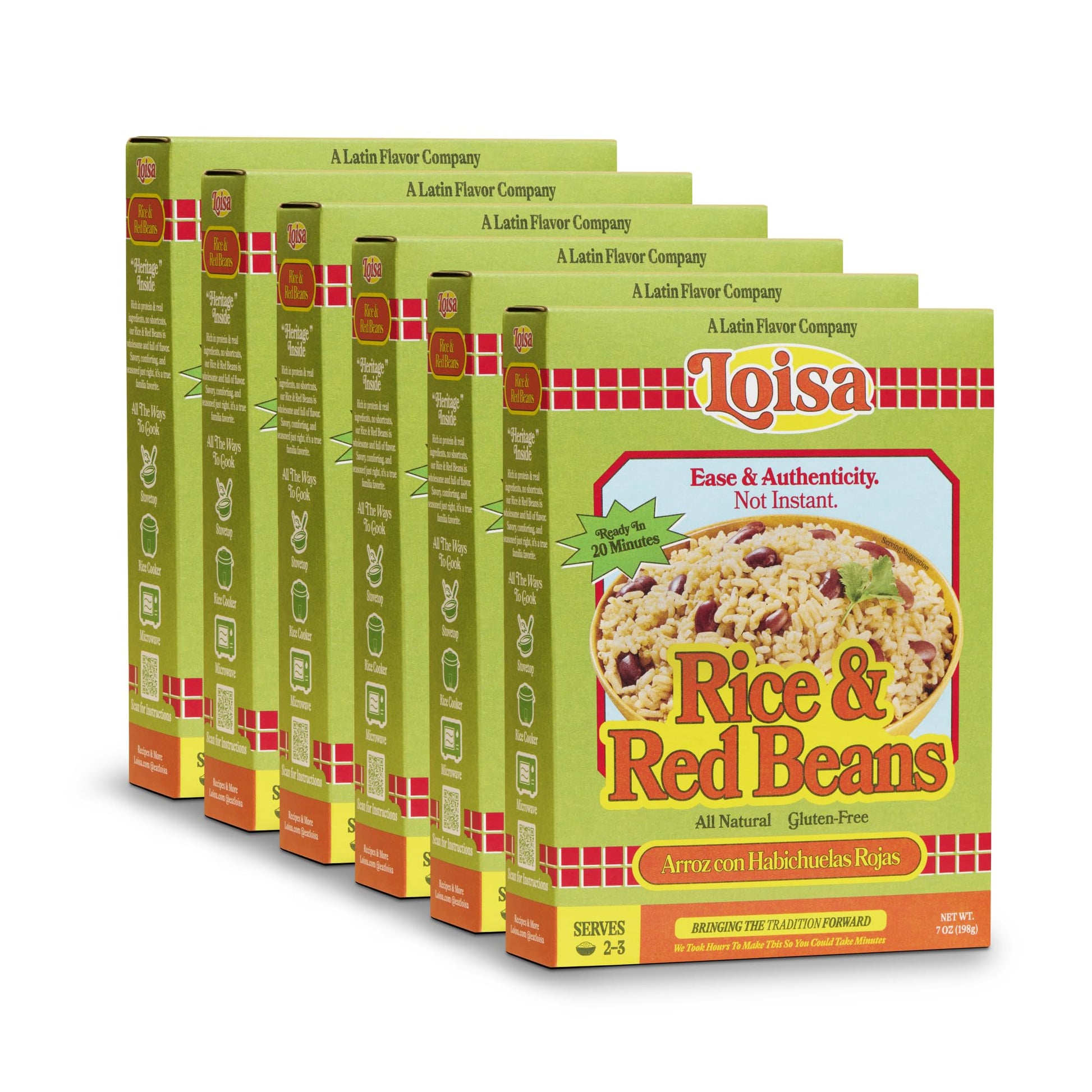 Loisa Rice & Red Beans, Premium Latin Rice & Beans, Non-GMO, No MSG, No Artificial Flavors, No Arfiticial Colors, Organic Spices