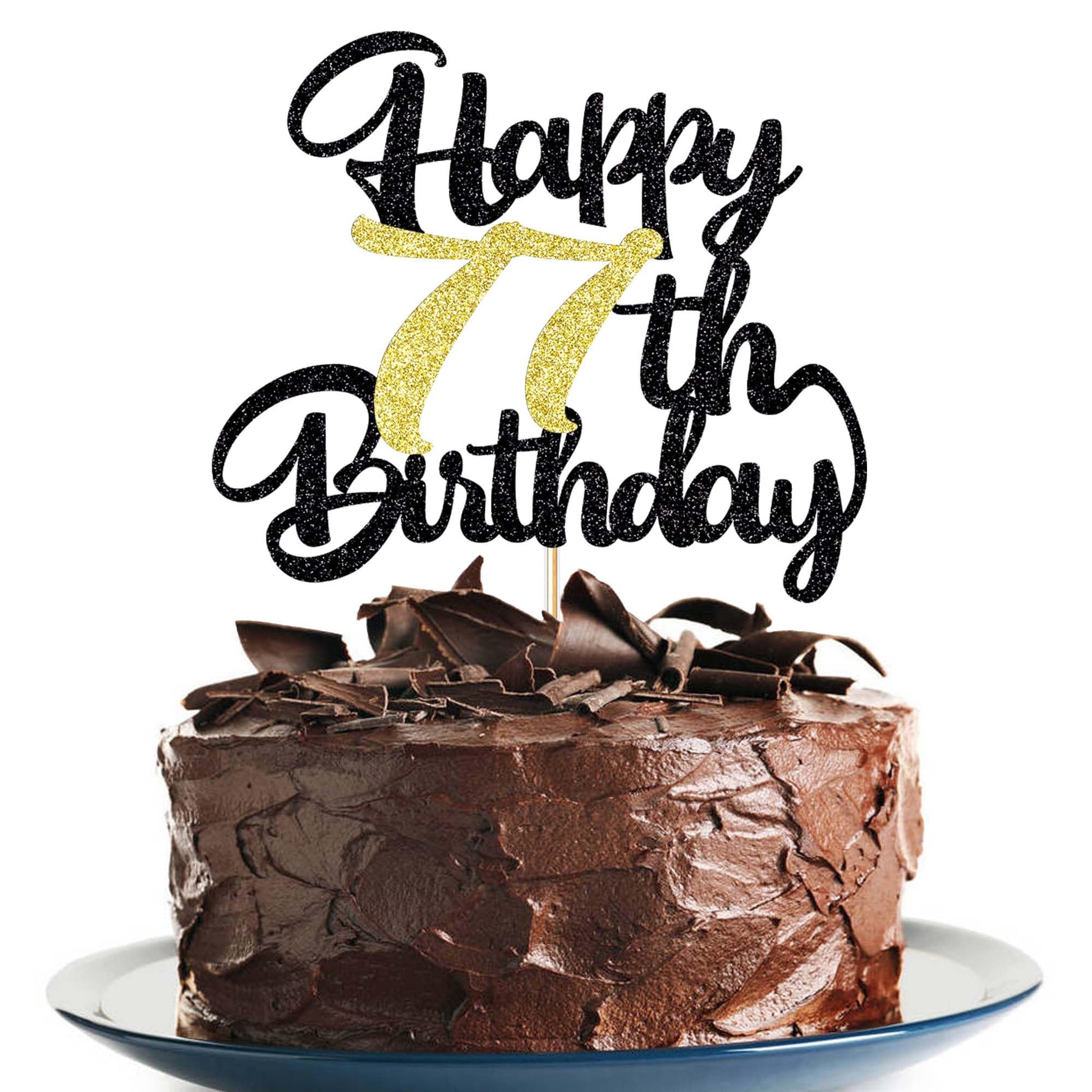 Klionjor 77Th Happy Birthday Cake Topper And Decoration - Party Gift Pluflavor Blend