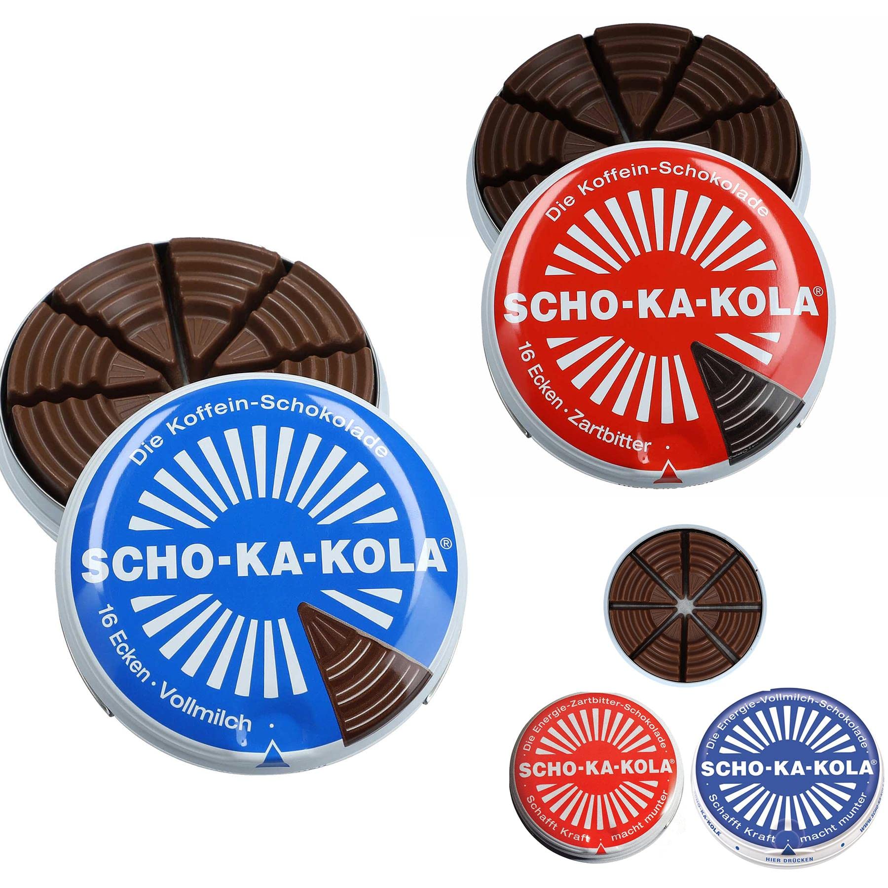 Militar SCHO-KA-KOLA Chocolate Mix with Caffeine, Dark & Milk, 2 Pack, 7.05 Ounce Each, Made in Germany
