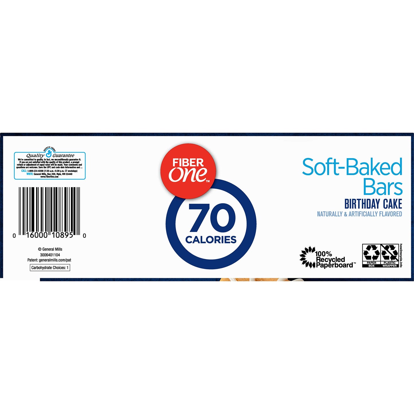 Fiber One 70 Calorie Soft-Baked Bars, Birthday Cake, Snack Bars, 12 Ct