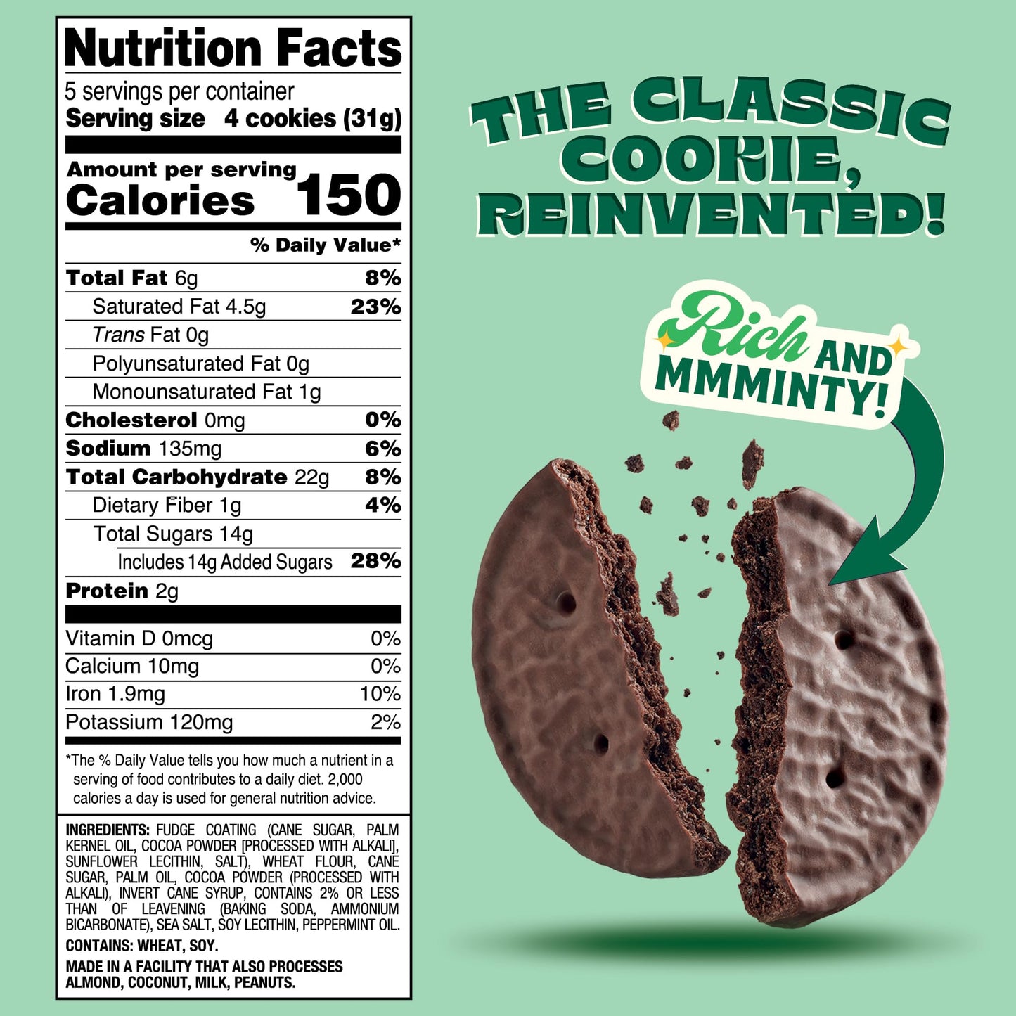 Back To Nature Fudge Mint Cookies - Vegan, Non-Gmo, Made With Wheat Flour, Seriously Tasty Snacks, 5.5 Ounce