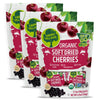 Happy Village Organic Soft Dried Cherries On the Go - 3 Bags (15 Individual Portion Packs) | Healthy, Organic, Non-GMO, Vegan, K