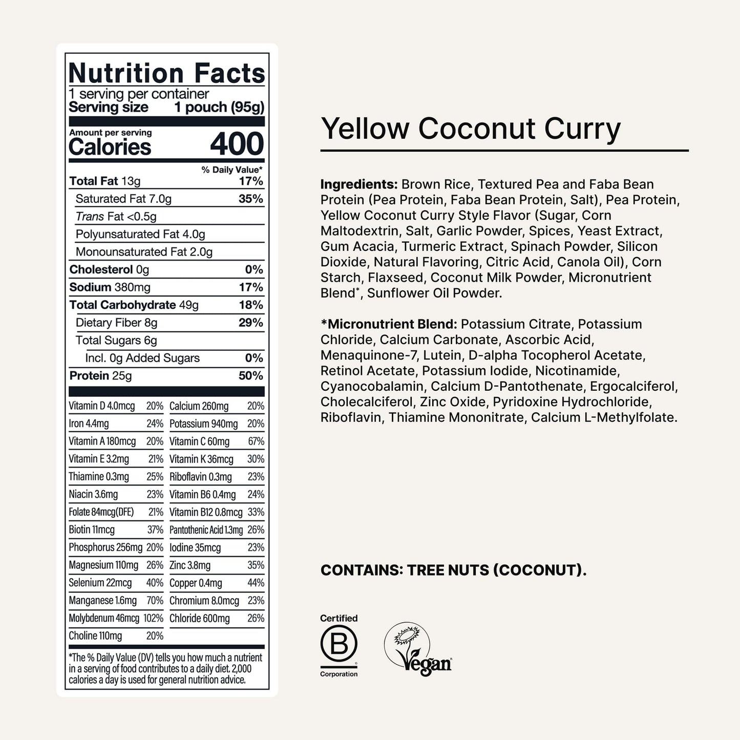 Huel Hot and Savory Meal Packs | Yellow Coconut Curry | Up to 25g Protein Plant Based Instant Meal | 27 Vitamins and Minerals |