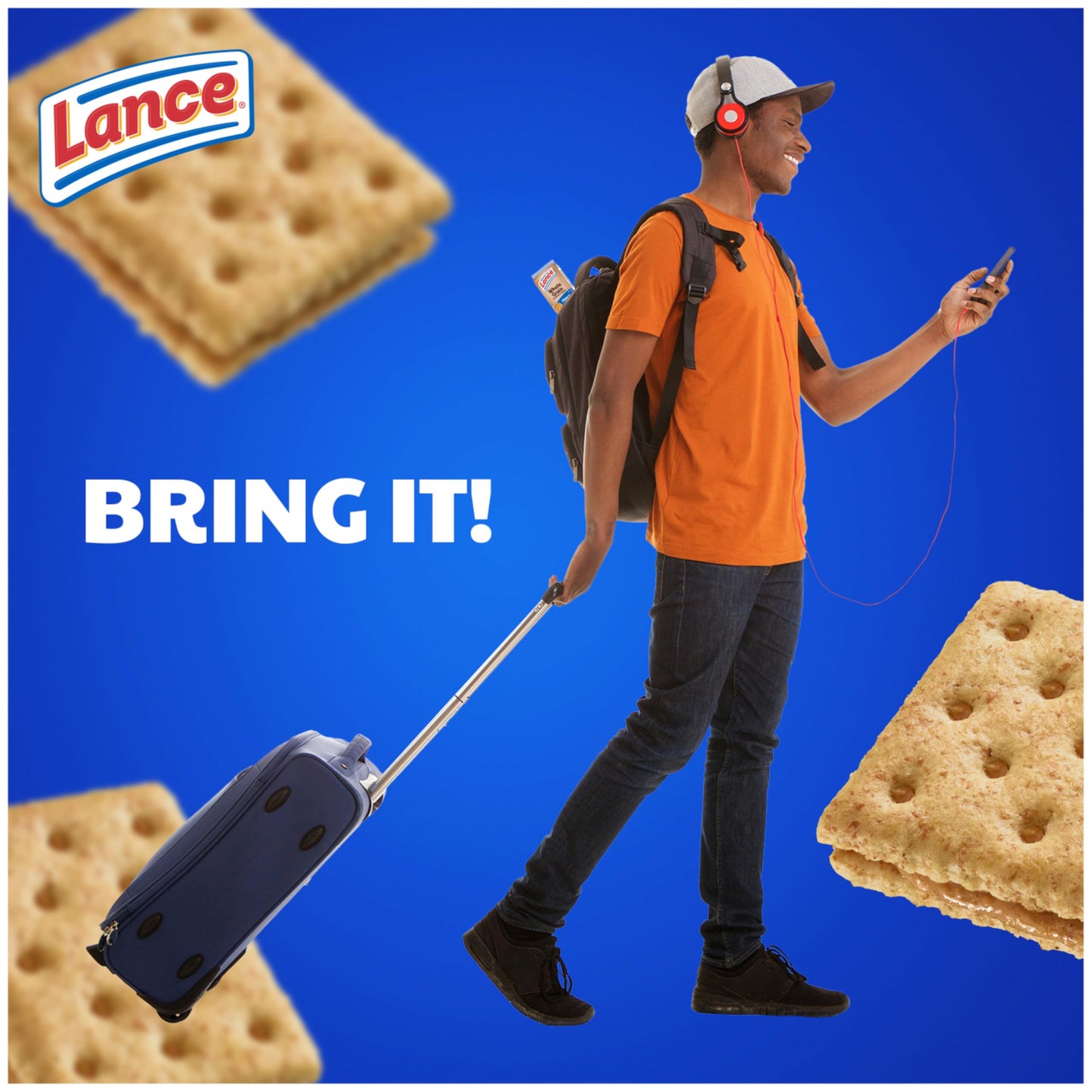 Lance Sandwich Crackers, Made with Whole Grain Crackers, Peanut Butter, 10 Individual Packs
