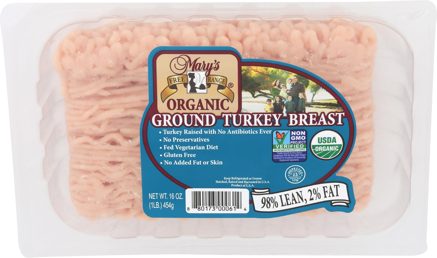 MaryS Turkey Organic Ground Turkey Breast, 16 Oz