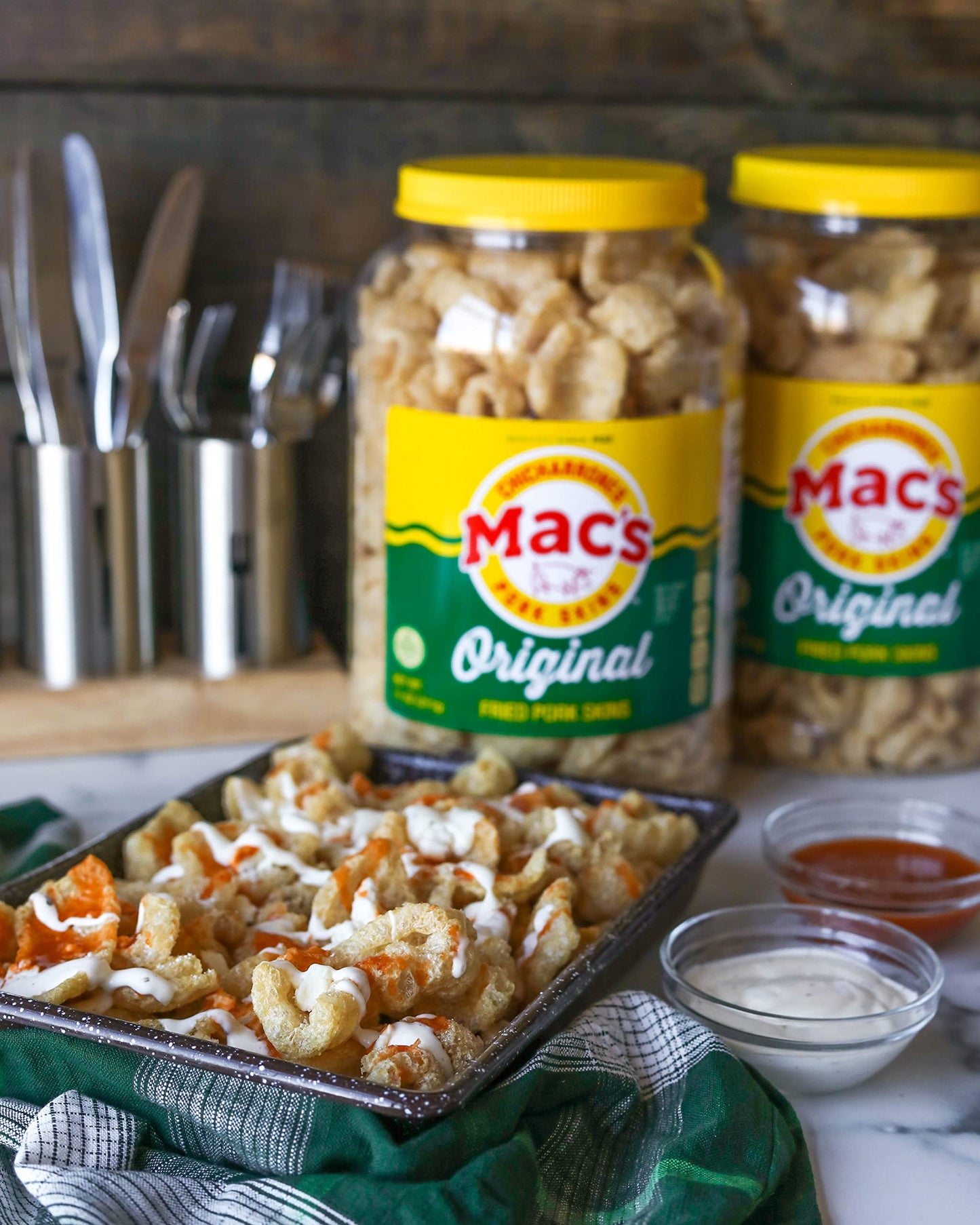 Macs Original Pork Skin Canisters, Organic, Gluten Free, Zero Carbs, Keto Friendly Snacks, 7.5oz (Pack of 6)