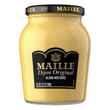 Maille Mustard Dijon Original 6 Count for Marinades, Mustard Sauces and Tasty Recipes Gluten Free and Kosher Certified 13.4 oz