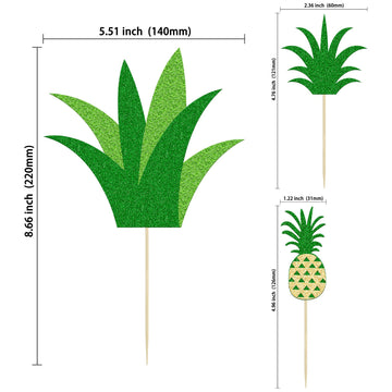 Gyufise 1Pcs Pineapple Cake Topper 20Pcs Pineapple Donut Cupacke Toppers Glitter Hawaiian Luau Aloha Summer Tropical Theme Baby