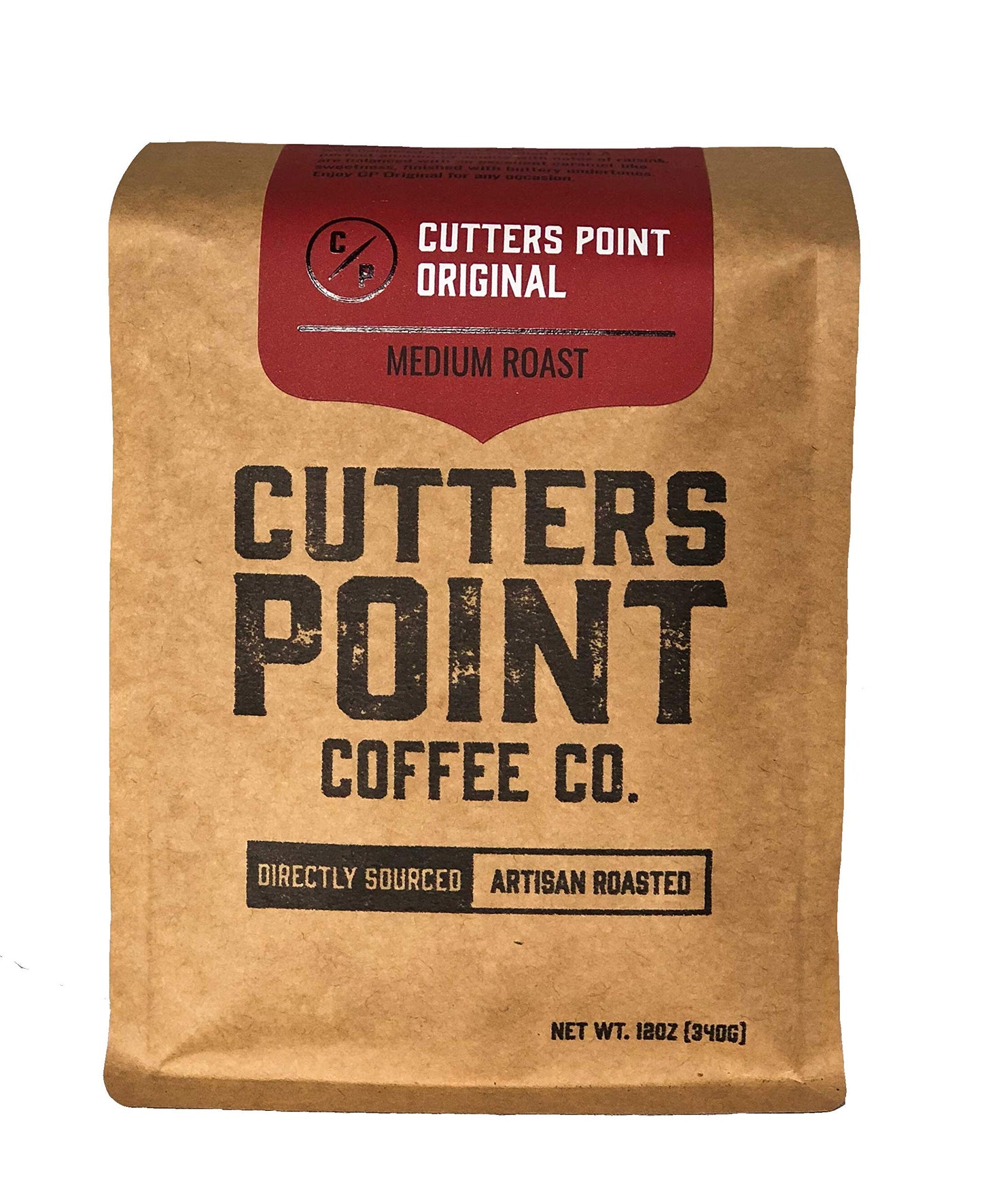 Cutters Point Coffee Original Medium Roast Whole Bean Coffee, 12oz