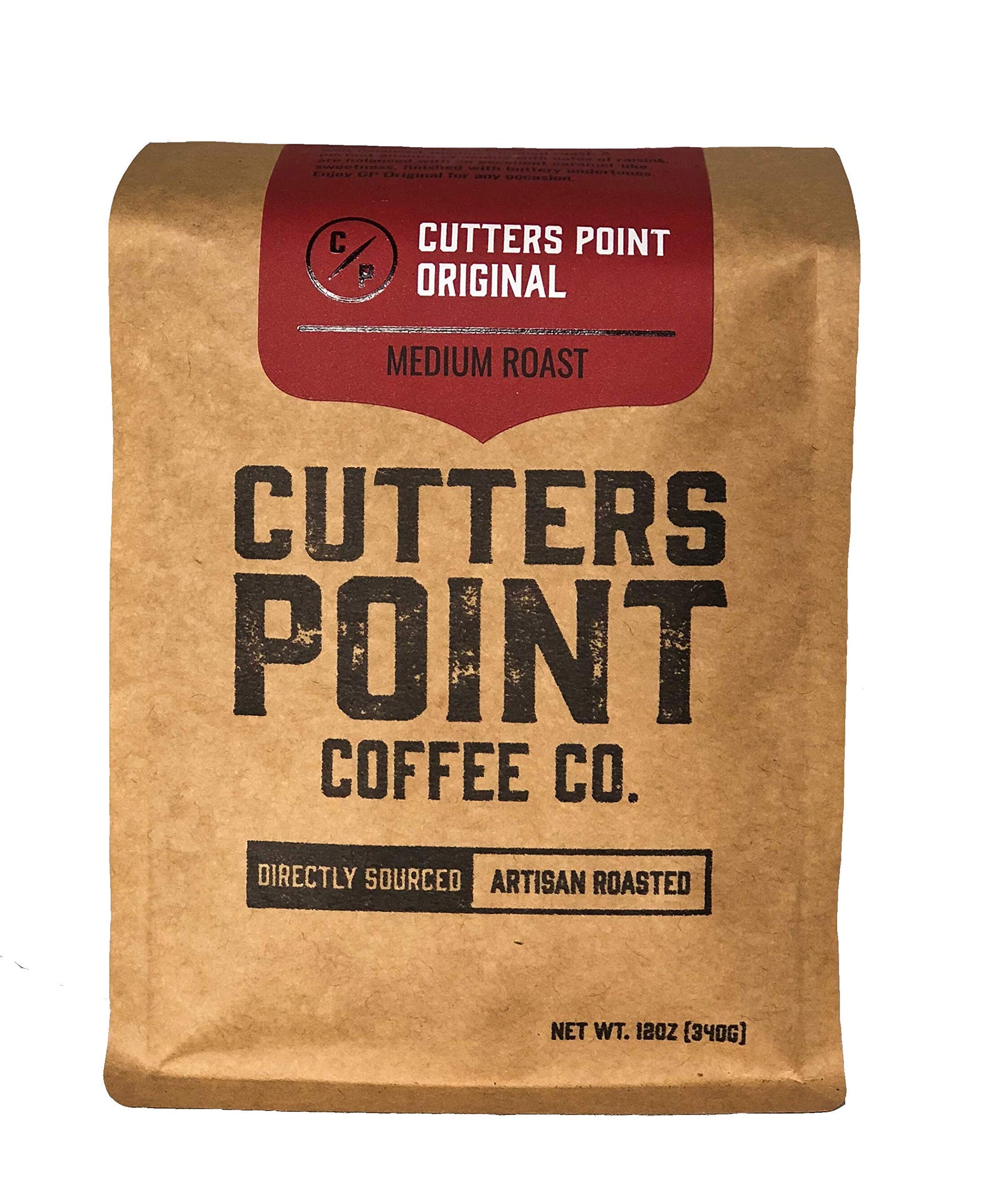 Cutters Point Coffee Original Medium Roast Whole Bean Coffee, 12oz