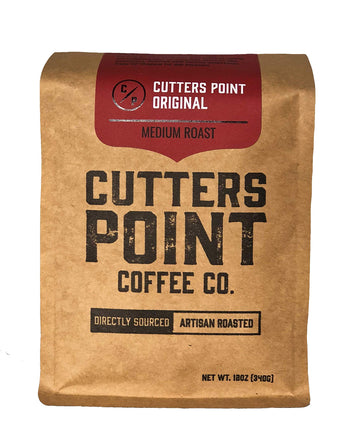 Cutters Point Coffee Original Medium Roast Whole Bean Coffee, 12oz