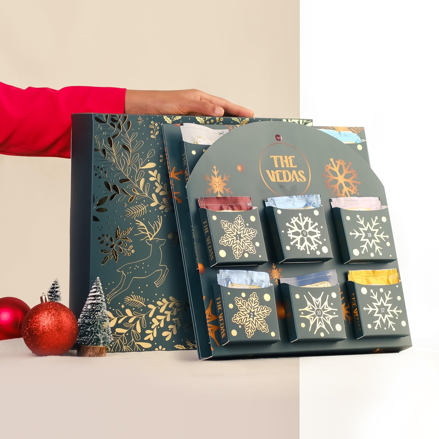 The Vedas Tea Advent Calendar Gift Set 2025 | 24 Unique Flavours | Advent Calendar For Mature-Themeds | Top Christmas Gifts For Men/Women | Tea Gift Sets