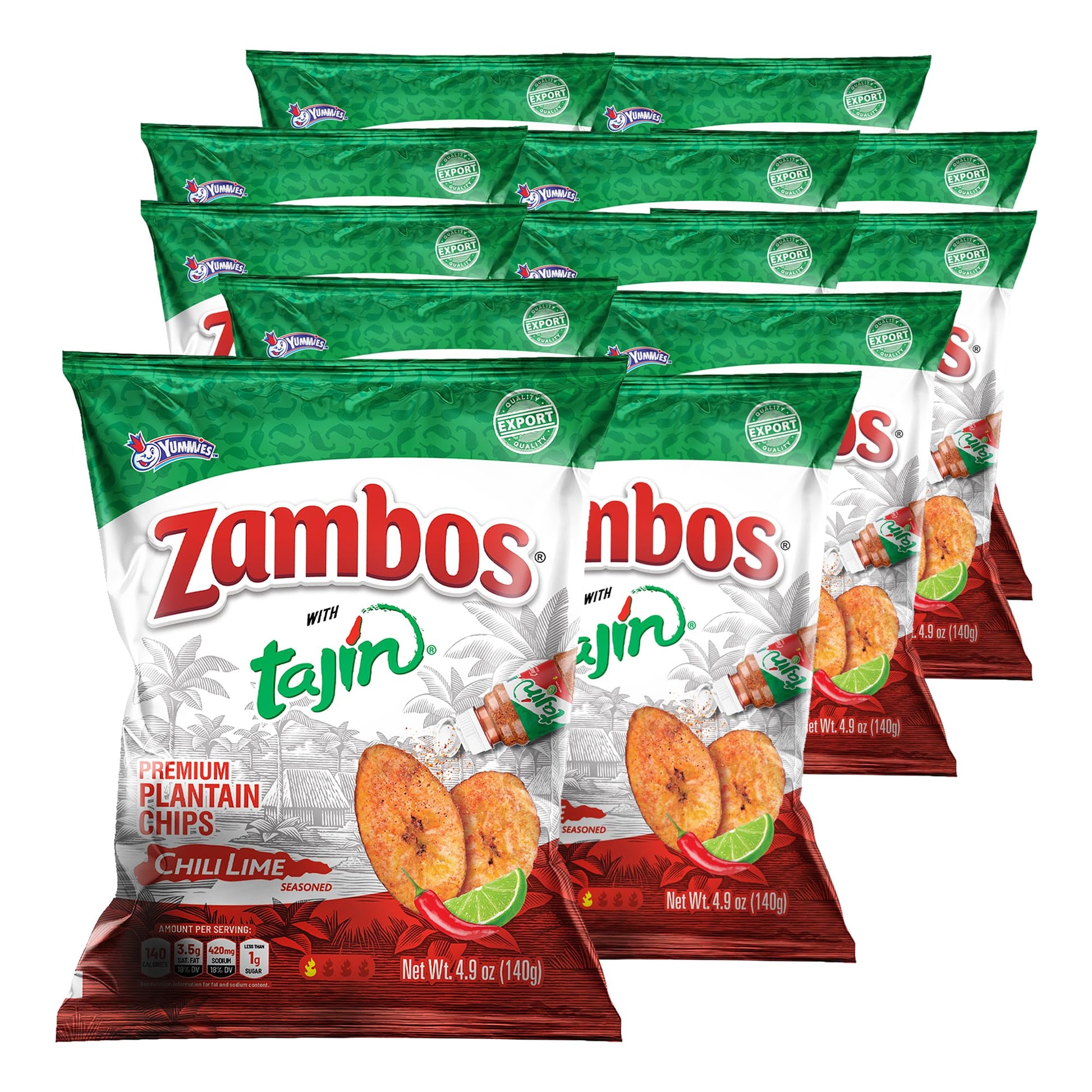 Zambos Plantain Chips with Taj  n Seasoning, 4.9 oz (Pack of 12)
