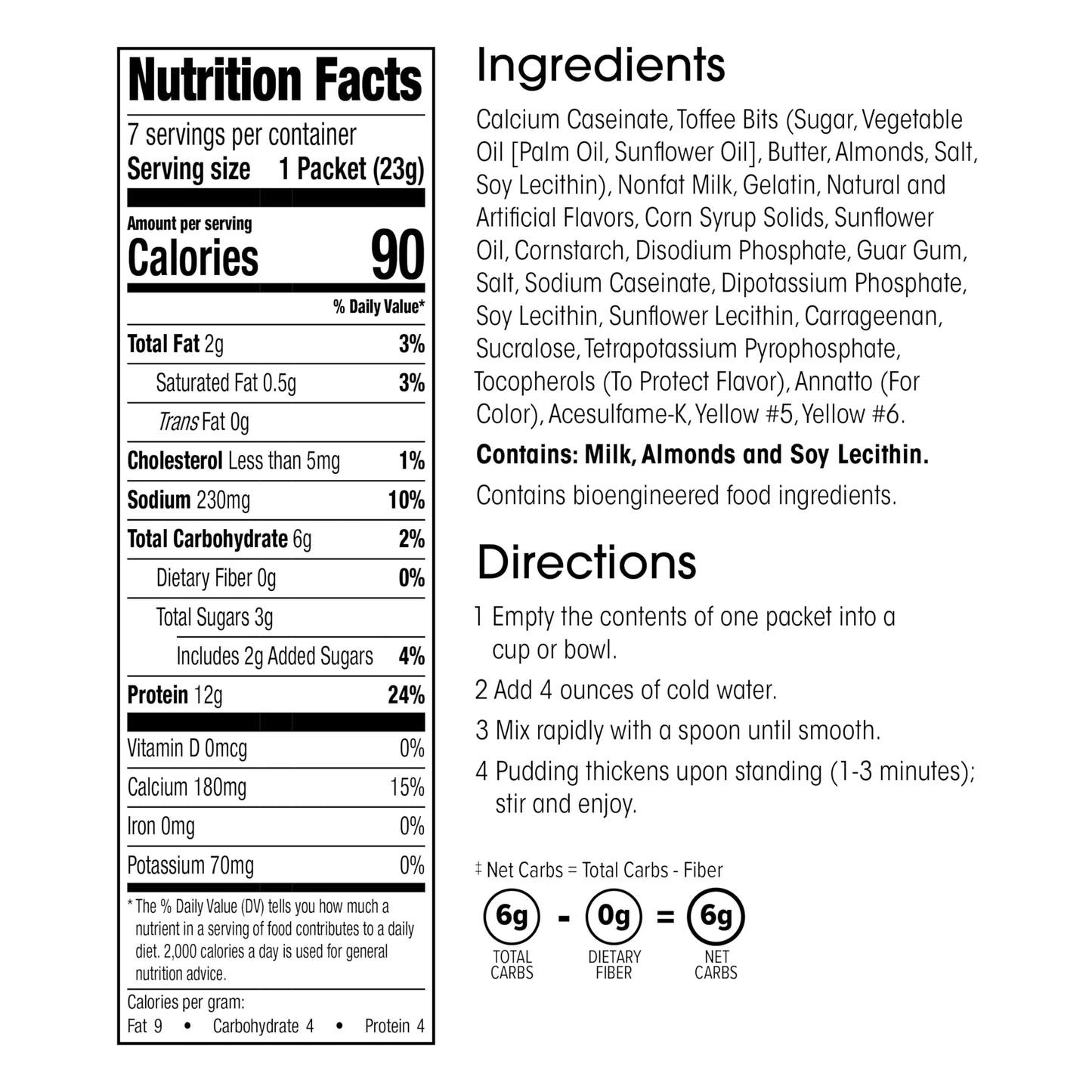 Wonderslim Protein Pudding, Toffee Cream, Gluten Free, Low Carb (7Ct)