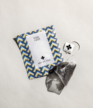 Art of Tea | Organic Earl Grey Black Tea | Earl Grey Tea Bag | 50 Eco Friendly Pyramid Black Tea Bag Sachets