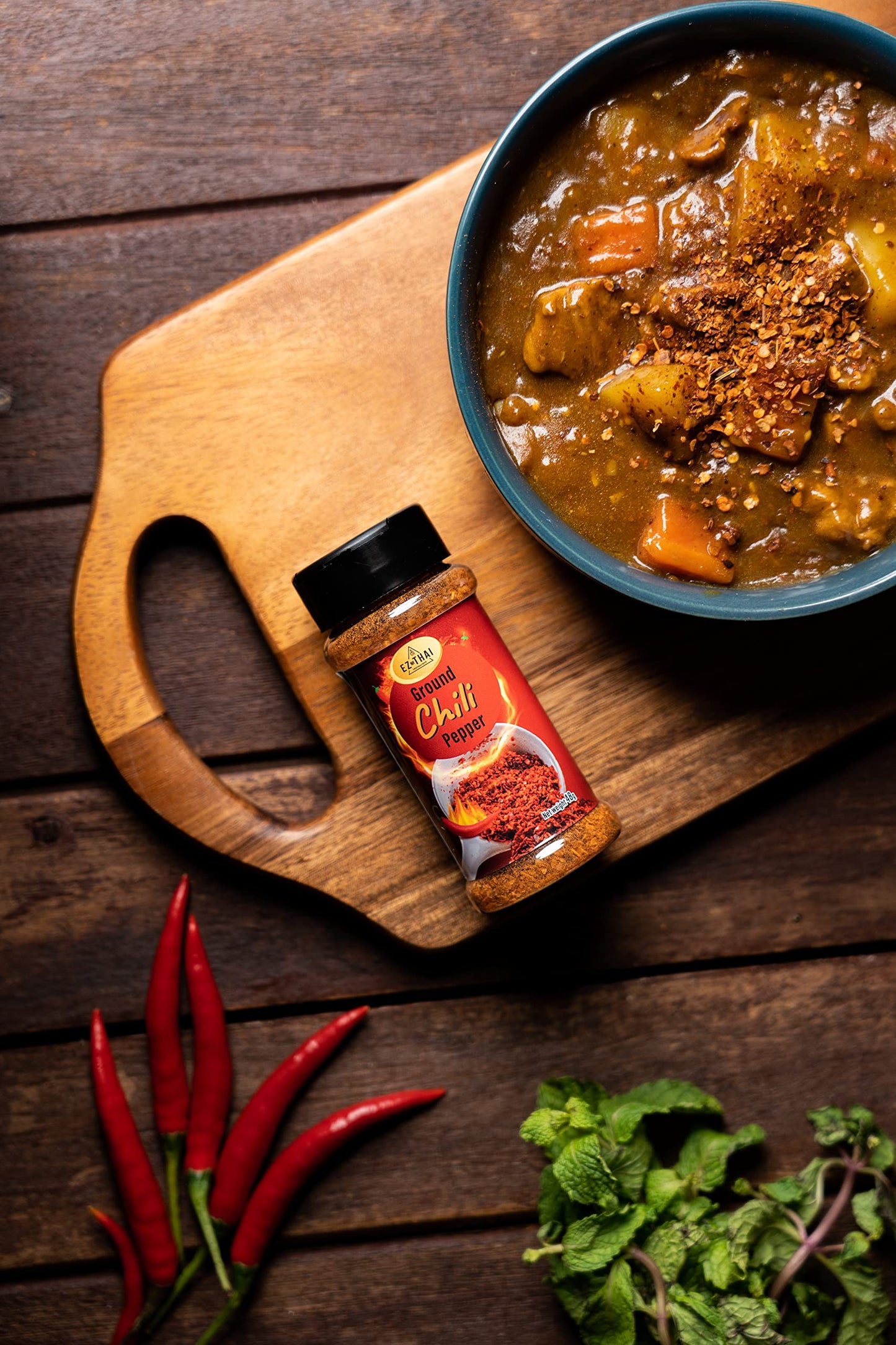 Ez Thai Red Chili Pepper Flakes 1 Pack 48 Gram Red Hot Chili Peppers Crushed For Tomyum, Pizza, Salads, Seafood, Chili Oil, Soup