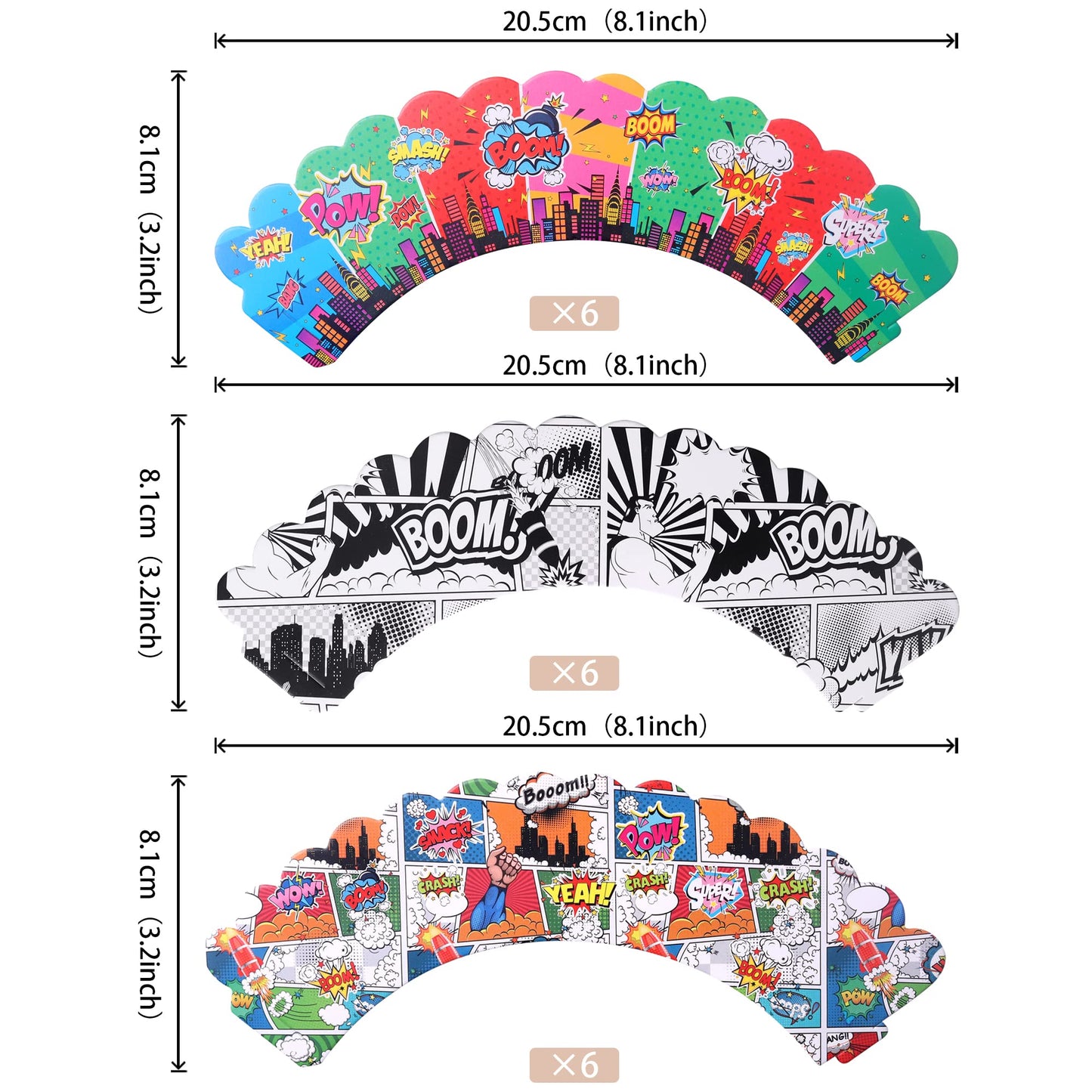 36 Pcs Superheros Cupcake Toppers And Wrappers Boom Pow Hero Cupcake Picks For Celebrating Kids Heros Theme Baby Shower Birthday