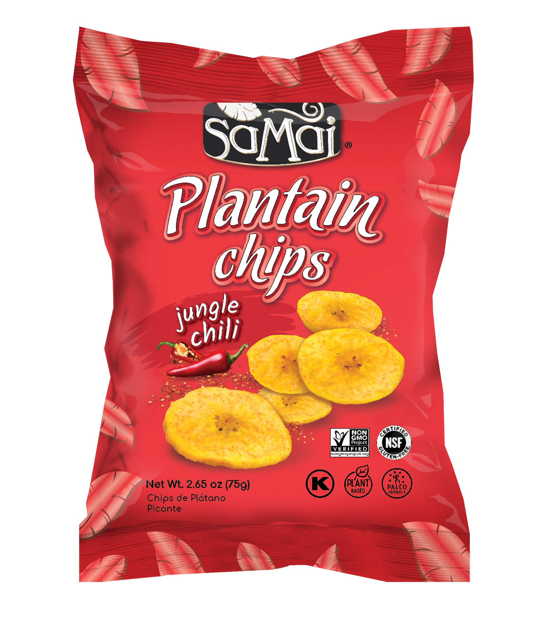 Samai Chili Plantain Chips 2.65Oz, Pack Of 15 - All Natural, Non-Gmo, Gluten Free And Kosher
