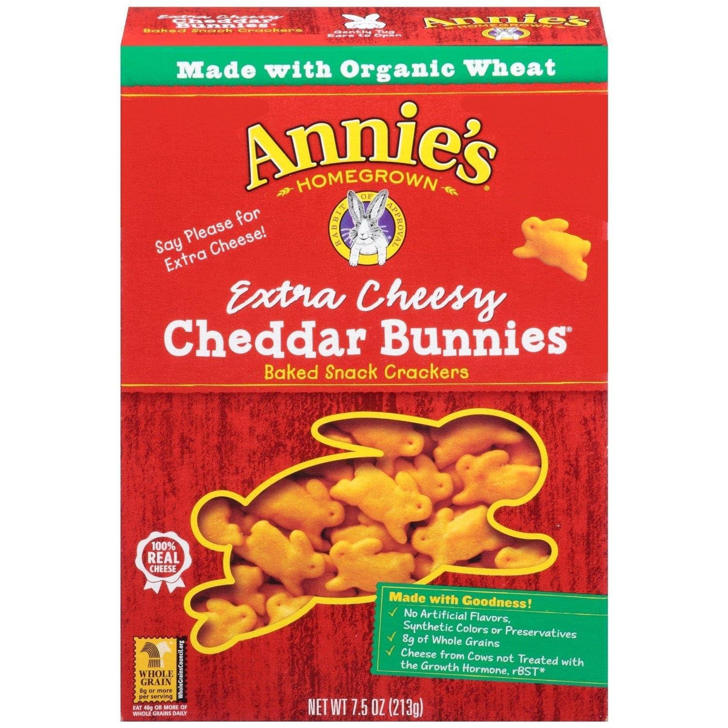 Organic Extra Cheesy Cheddar Bunny 7.50 Ounces (Case of 12)