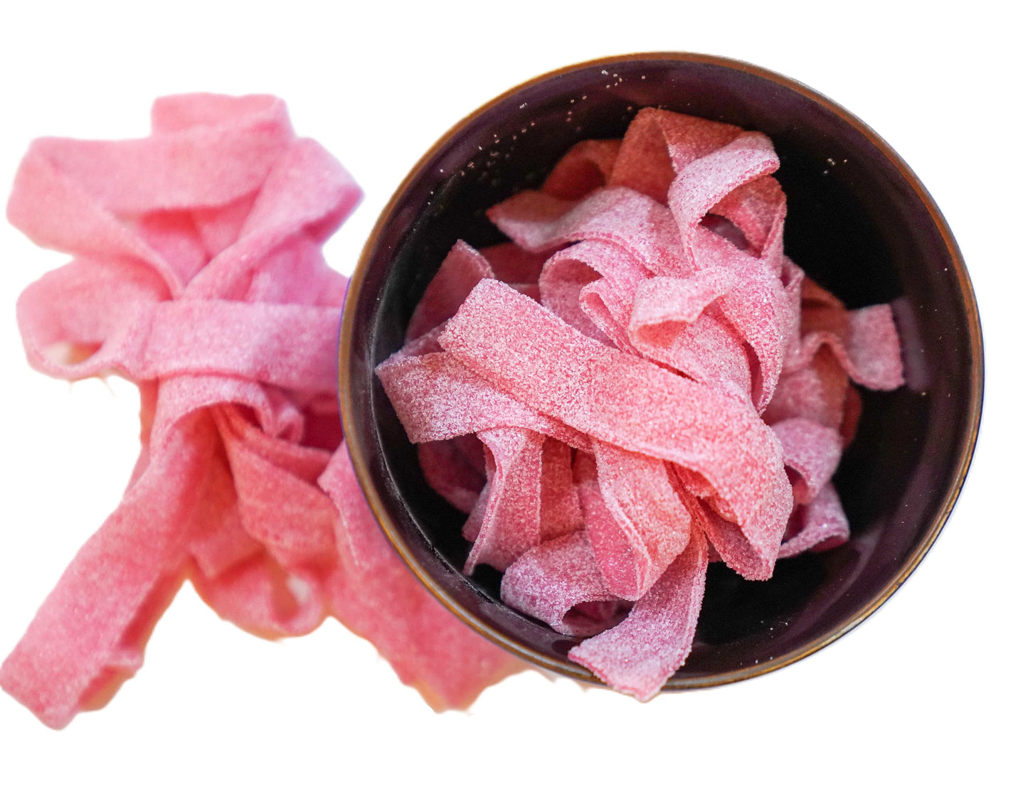 Pink Lemonade Sour Belts - 1 lb of Fresh Chewy Sugar Sanded Sweet Tart Foot Long Candy in Resealable Bag to Ensure Freshness