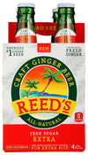 Reeds Ginger Brew Soda, Zero Sugar, 12 Fl Oz, 4 Pack