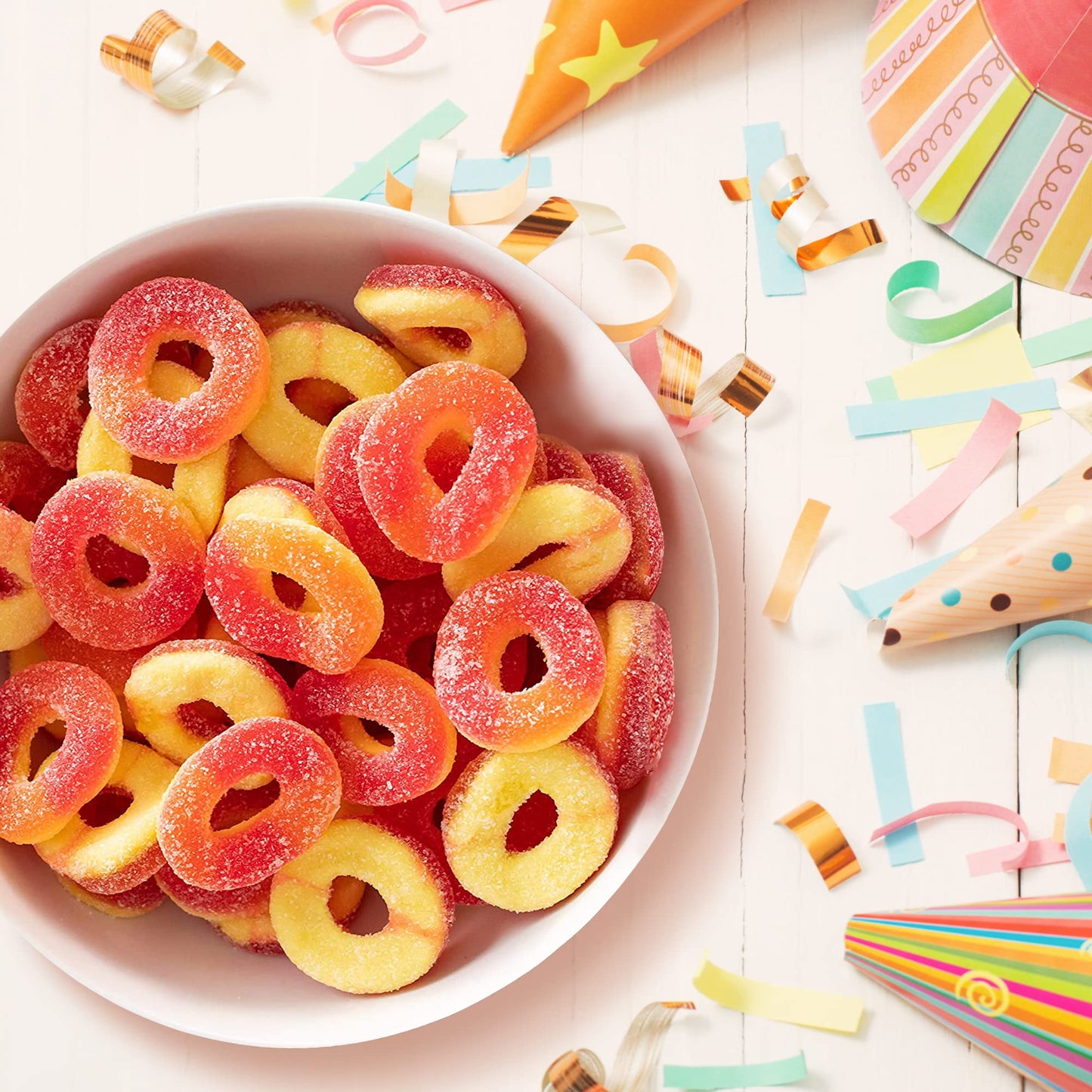 Trolli Peachie Os Sour Gummy Rings Candy, 5 Pound Bulk Bag (Pack of 2)
