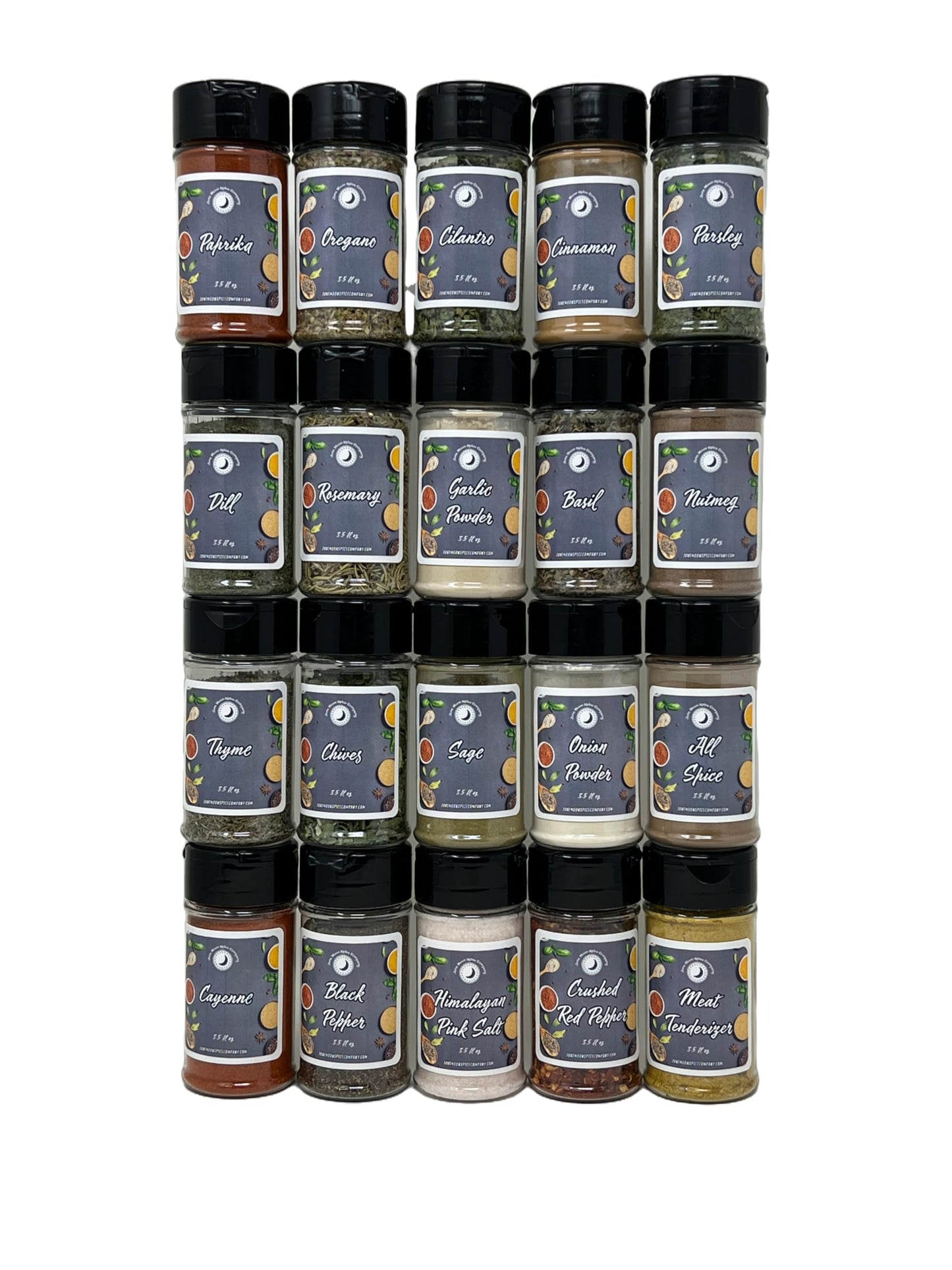 June Moon Spice Company Premium Pantry Seasoning Set - 20 Count, All Natural Herbs, Spices, and Seasoned Salt