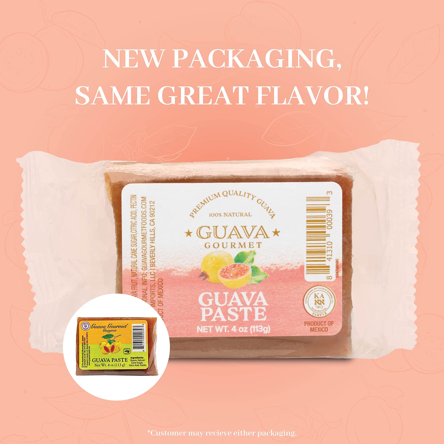 Guava Gourmet Guava Paste (8 Oz. Bar - 3 Pack), Fresh Guava Fruit Preserves, All- Natural, Non-Gmo, Vegan, Gluten And Cholestero