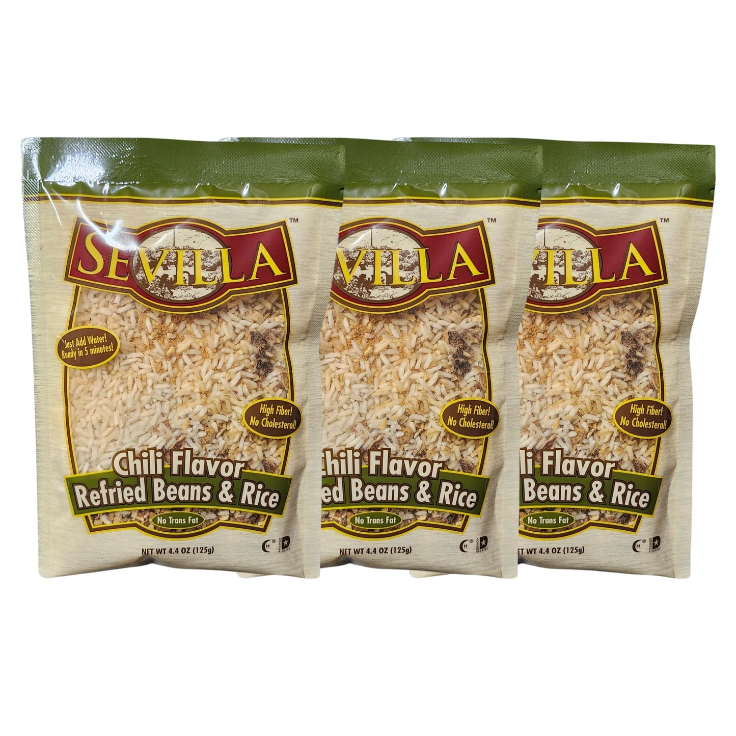 Generic Refried Beans & Rice, Chili Flavor, 4.4 oz (Pack of 3) - Delicious, Convenient Meal Option