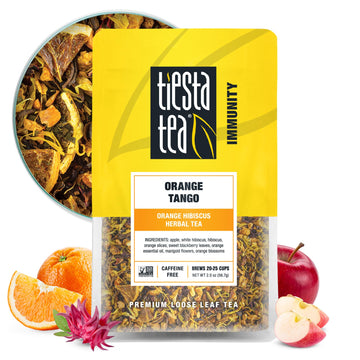 Tiesta Tea - Orange Tango | Loose Leaf | Orange Hibiscus Herbal Tea | Premium Non-Caffeinated Fruit Blend | Makes Hot Or Iced & Up To 25 Cups | 2Oz Resealable Pouch