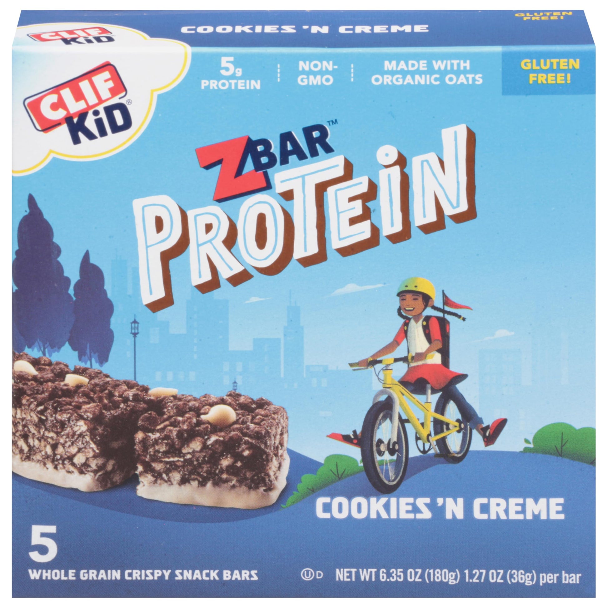 Clif Bar Zbar Protein For Kids - Box Of 5 (Cookies N Creme)