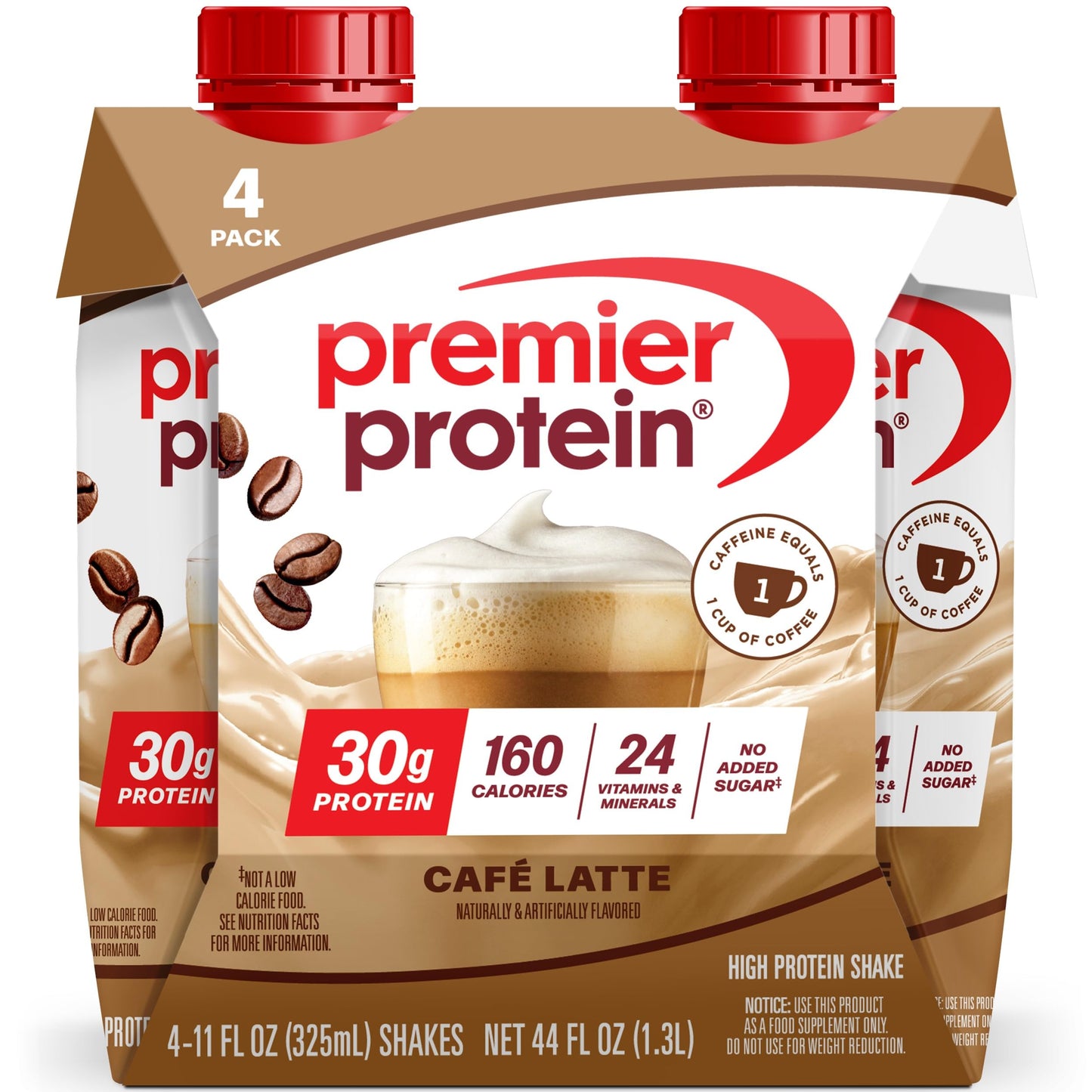 Premier Protein Shake  Caf? Latte  30G Protein  No Added Sugar  24 Vitamins & Minerals To Support Immune Health  11 Fl Oz  4 Pack (Packaflavor Blendg May Vary)
