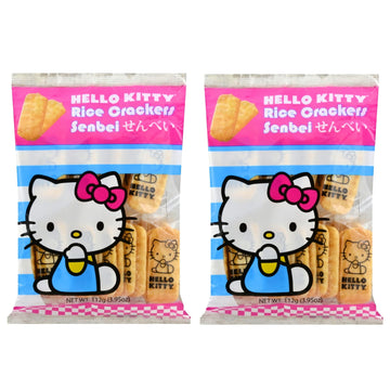 Hello Kitty Senbei Rice Crackers 112G (3.95Oz) - Snacks, Rice Cracker, Cookies, Great Snacks On The Go, For Adults, Children, Pa