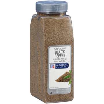 McCormick Culinary Pure Ground Black Pepper, 18 oz - Bulk Finely Ground Pepper for Chefs and Shaker Refills