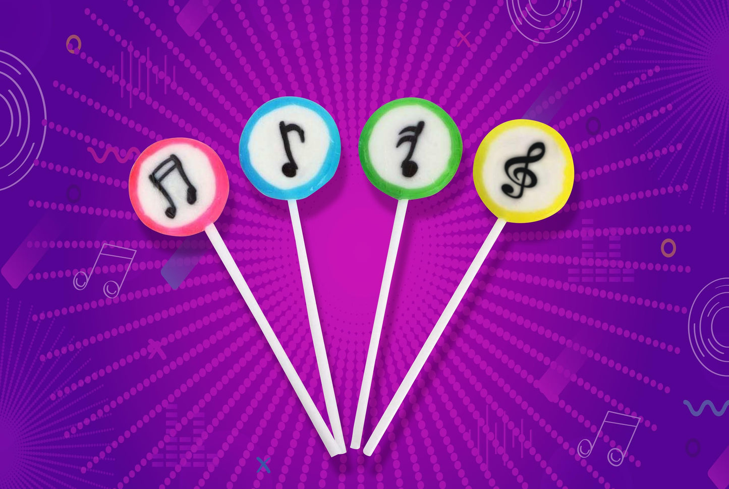 Music Candy Lollipops - 24 Suckers Bulk Individually Wrapped - Music Themed Gifts - Tik Tok Candy - Music Party Favors - Classro