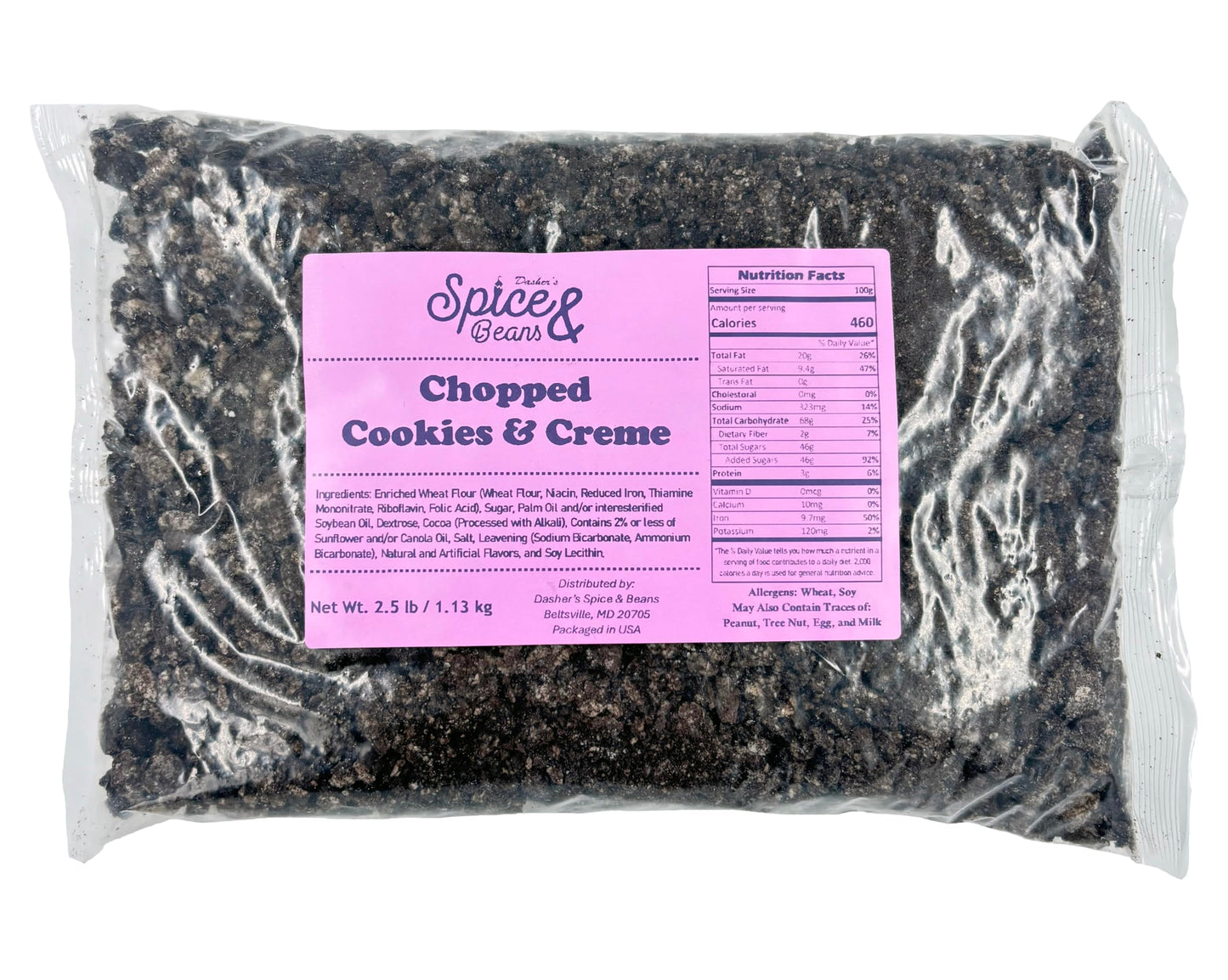 Chopped Cookies & Creme Dessert Topping | Ice Cream, Milkshake, Cakes, Cupcakes, & Cookies | Kosher | Made in America | By Dashe