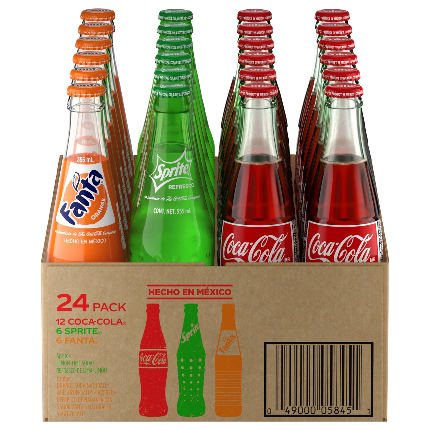 Coca Cola, Sprite, Fanta 12oz Glass Bottle (Pack of 24) Hecho En Mexico!
